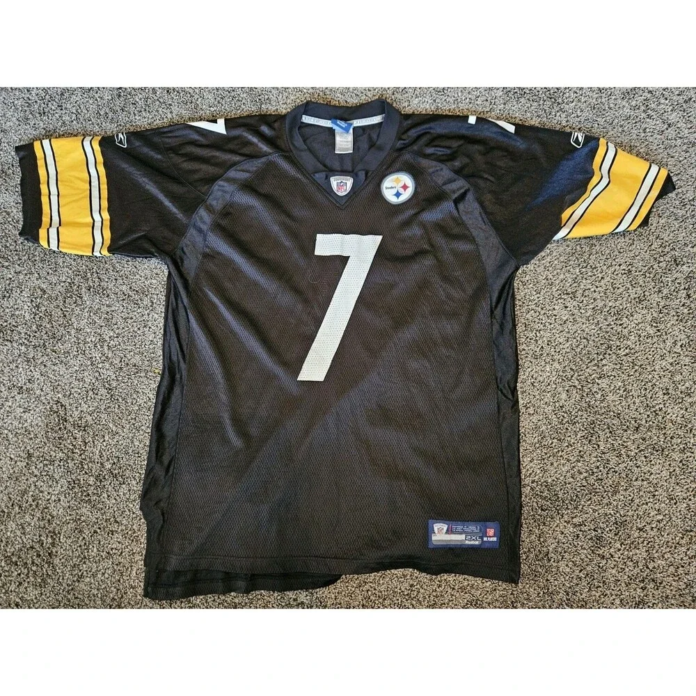 Reebok Onfield Pittsburgh Steelers Ben Roethlisberger #7 NFL Jersey Black XXL